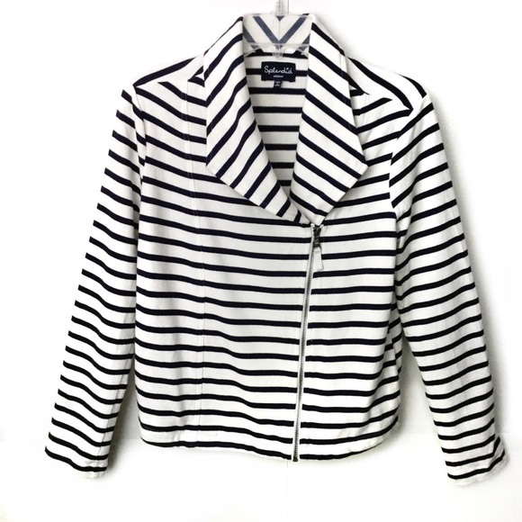 Splendid Vista Striped Moto Jacket Sz M - Picture 2 of 13